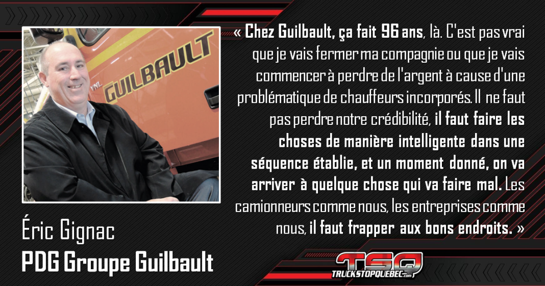 Éric Gignac dénonce le modèle des chauffeurs incorporés et appelle à une action gouvernementale pour rétablir une équité dans l'industrie du transport.